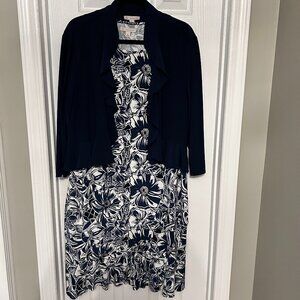 Prettier on you than on the hanger! Two-piece dress and shortie jacket.